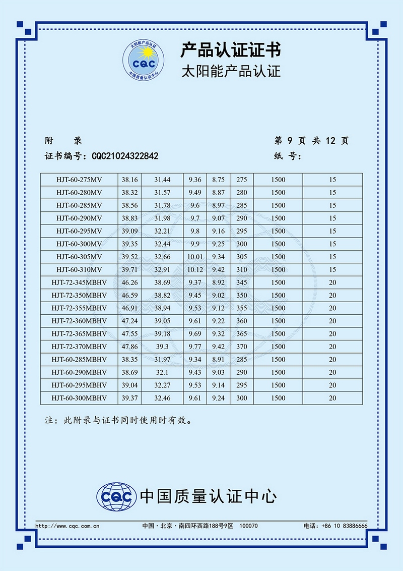 产品认证证书