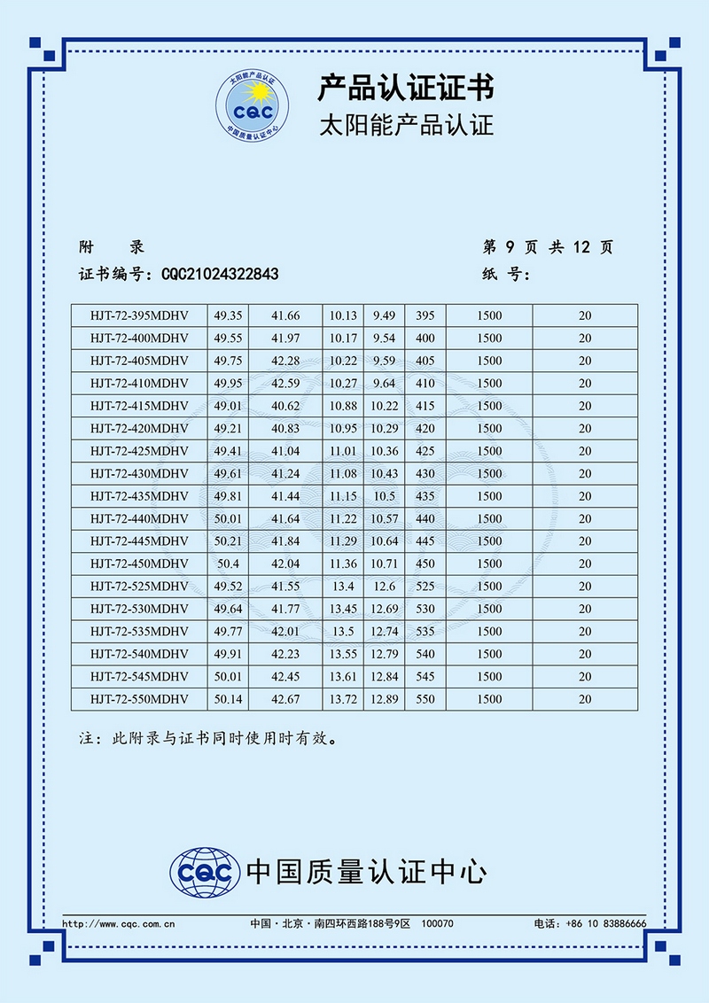 产品认证证书